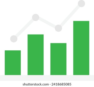 Increase Analytics Graph Icon Vector Flat Illustration