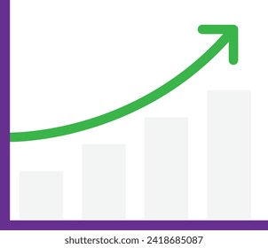 Increase Analytics Graph Icon Vector Flat Illustration