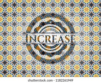 Increase arabesque style badge. arabic decoration.