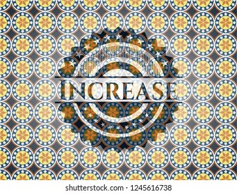 Increase arabic badge background. Arabesque decoration.