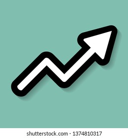 increase up arrow icon. flat icon desihn style
