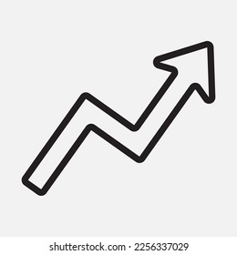 Increase arrow icon vector illustration in line style, use for website mobile app presentation