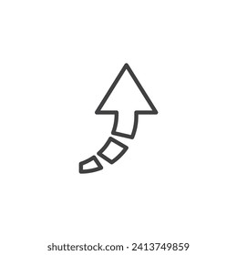 Increase arrow line icon. linear style sign for mobile concept and web design. Innovative Arrow Up outline vector icon. Symbol, logo illustration. Vector graphics