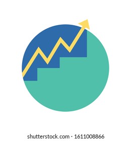 Increase arrow over ladder design, workflow infographic data information business analytics and visual presentation theme Vector illustration
