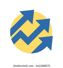 Increase arrows design, workflow infographic data information business analytics and visual presentation theme Vector illustration