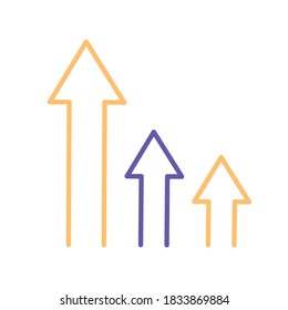 increase arrows line style icon design, Data analysis and information theme Vector illustration
