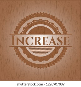 Increase badge with wood background