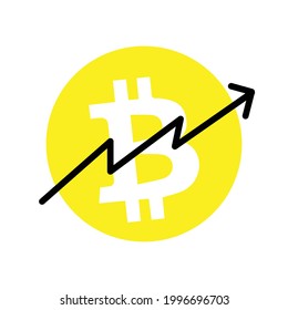 increase bitcoin illustration flat design