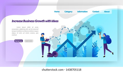 Increase business growth with idea. financial chart to increase company value and experience in business. vector illustration concept for landing page, template, ui ux, web, mobile app, poster, banner