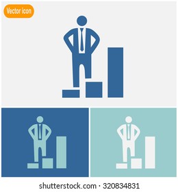 Increase, businessman symbol