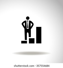 Increase, businessman symbol