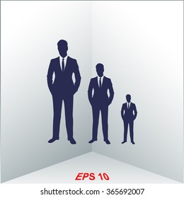 Increase, businessman symbol