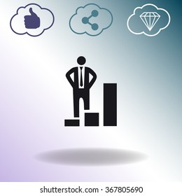 Increase, businessman symbol