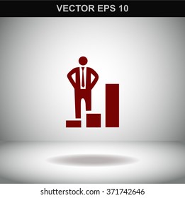 Increase, businessman symbol
