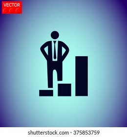 Increase, businessman symbol