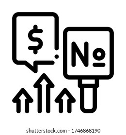 aumento en el vector de iconos de tasas de efectivo. signo de aumento de las tasas de efectivo. ilustración de símbolo de contorno aislado