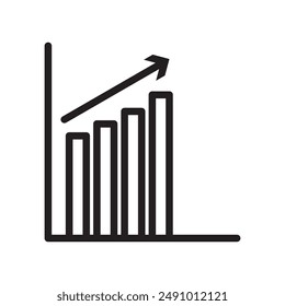 Increase chart icon Black line art vector logo
