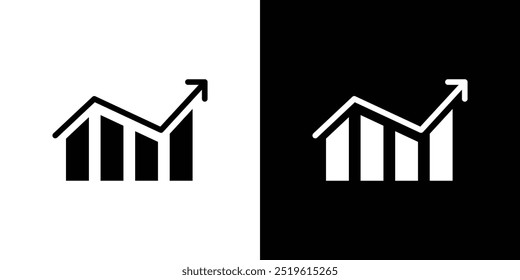 Aumentar el logotipo lineal del icono del gráfico aislado