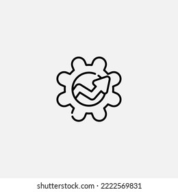 Incrementar el vector de signo de icono de gráfico,Símbolo, ilustración de logotipo para web y móvil