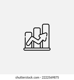 Increase chart icon sign vector,Symbol, logo illustration for web and mobile