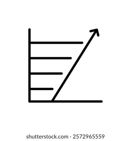 Increase chart icon simple vector symbol