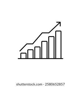 Increase chart icon Vector logo set flat