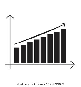 Increase chart isolated icon vector illustration