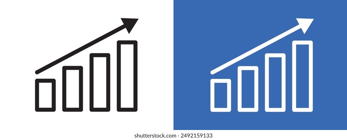 Increase chart logo sign set vector outline