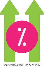 Increase Chart Money Icon Vector Flat Illustration