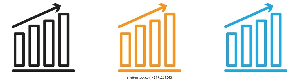 Increase chart vector logo set collection for web app ui