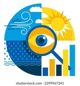 Increase climate resiliency - conceptual abstract illustration. Customizable impact forecasts
