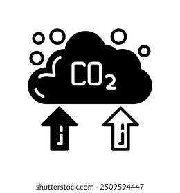 Aumentar o ícone do glifo de co 2, ilustração de vetor