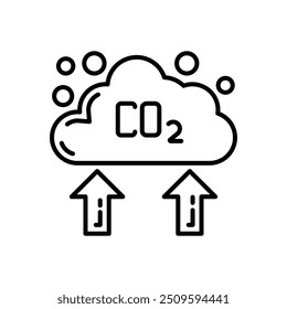 CO 2-Umrisssymbol vergrößern, Vektorgrafik