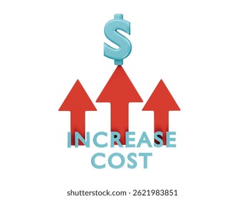 increase cost icon 3d illustration render