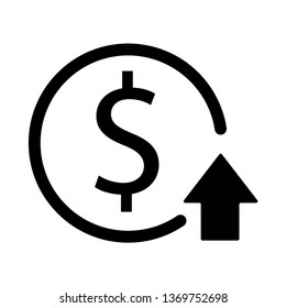 increase costs icon vector. money clip art 