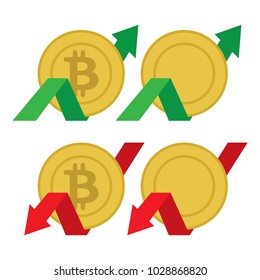 Increase and decrease in the exchange rate.
3D style illustrations set.
Grow up and down profit design element.