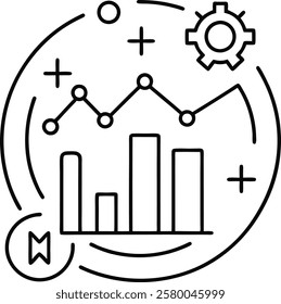 Increase and Decrease line Editable Icons set. Vector illustration in modern thin line style of profit related icons: chart, graph, arrow, and more. Pictograms 