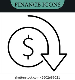 Increase and Decrease line Editable Icons set.Vector set.Vector illustration in modern thin line style of profit related icons: chart, graph, arrow,and more.Pictograms and infographics for mobile apps