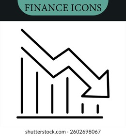 Increase and Decrease line Editable Icons set.Vector set.Vector illustration in modern thin line style of profit related icons: chart, graph, arrow,and more.Pictograms and infographics for mobile apps