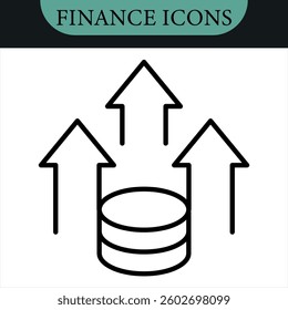Increase and Decrease line Editable Icons set.Vector set.Vector illustration in modern thin line style of profit related icons: chart, graph, arrow,and more.Pictograms and infographics for mobile apps