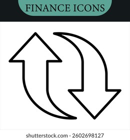Increase and Decrease line Editable Icons set.Vector set.Vector illustration in modern thin line style of profit related icons: chart, graph, arrow,and more.Pictograms and infographics for mobile apps
