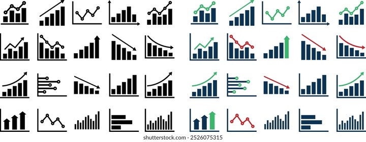 Increase and Decrease Line Icons. Editable Stroke, Contains such icons as Arrow, Chart, Diagram, Finance, Direction, Graph, Growth, Interest Rate, Investment, Performance, Stock Market, Data vectors.