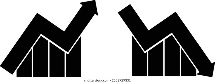increase and decrease profit icons. Contains such icons as stock market, profit, launch and more transparent background