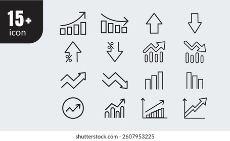 Increase and Decrease Stroke icon collections. Editable Stroke icon collections .