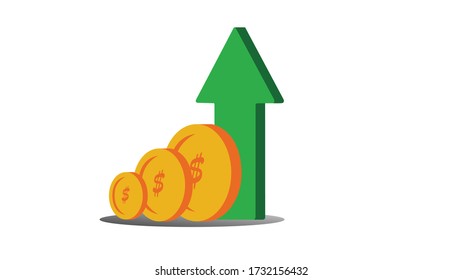Aumentar el diseño plano de la moneda del dólar