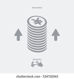 Increase earnings - yen - Vector web icon