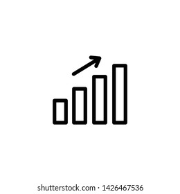 increase in finance icon on white background - Vector