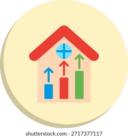 Aumentar Ícone de Estilo de Círculo Plano