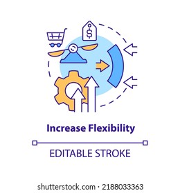 Increase Flexibility Concept Icon. Addressing Covid Impact On Logistics Abstract Idea Thin Line Illustration. Isolated Outline Drawing. Editable Stroke. Arial, Myriad Pro-Bold Fonts Used