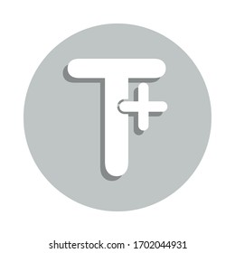 increase font badge icon. Simple glyph, flat vector of web icons for ui and ux, website or mobile application